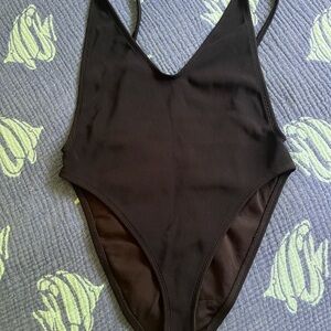 Dippin' Daisy's Black Ribbed One-Piece Bodysuit